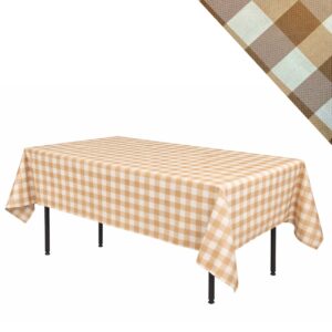 "Italian Check" tablecloth, 240×160 cm, white and beige