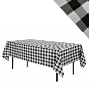 "Italian Check" tablecloth, 240×160 cm, black and white