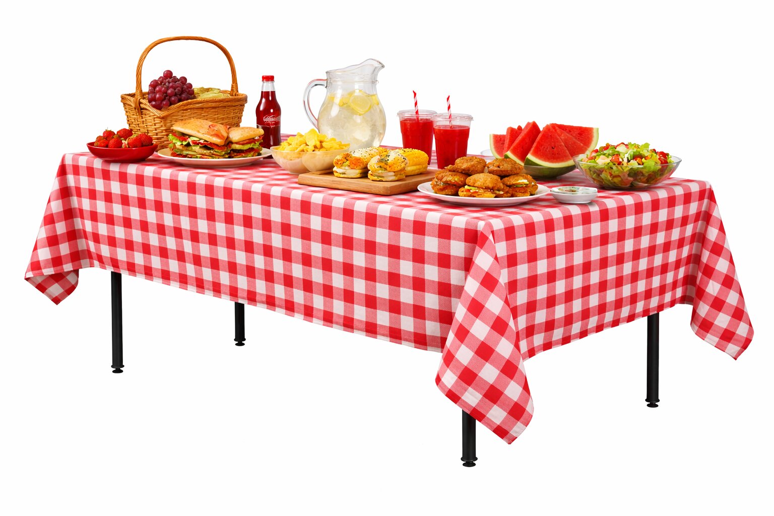 “Italian Check” tablecloth, 240×160 cm, white and red | Bankietowo.eu | obrus-krata-wloska-czerwono-bialy-0824-ARP-miniaturajpg