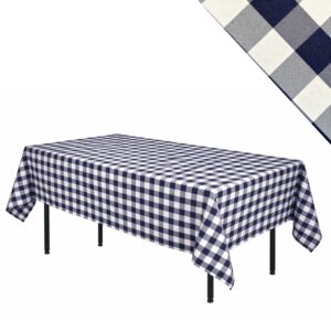 "Italian Check" tablecloth, 240×160 cm, white and blue