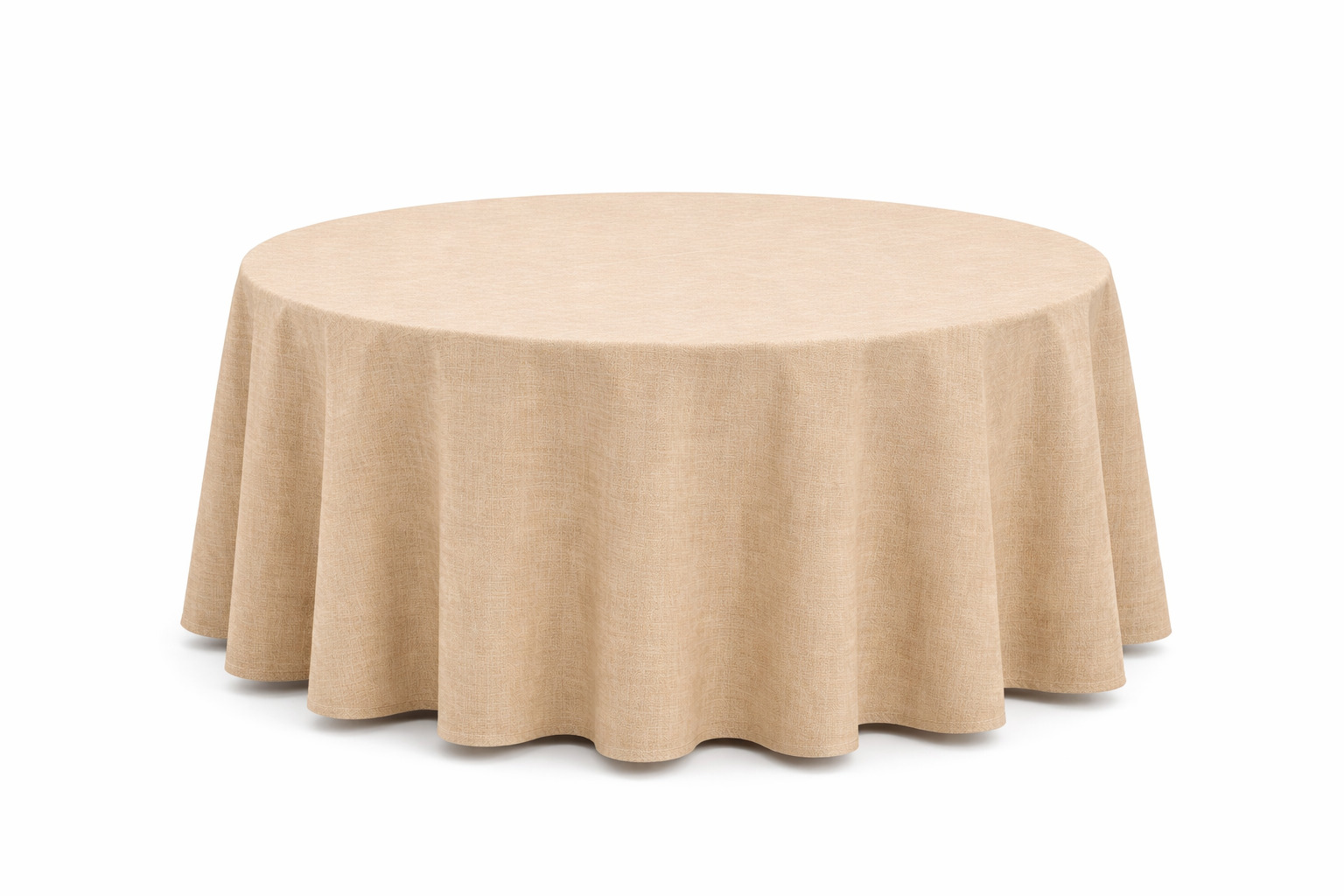 Beige “Boho” linen-effect tablecloth, 320cm diameter, for a banquet table | Bankietowo.eu | obrus-okragly-bohojpg