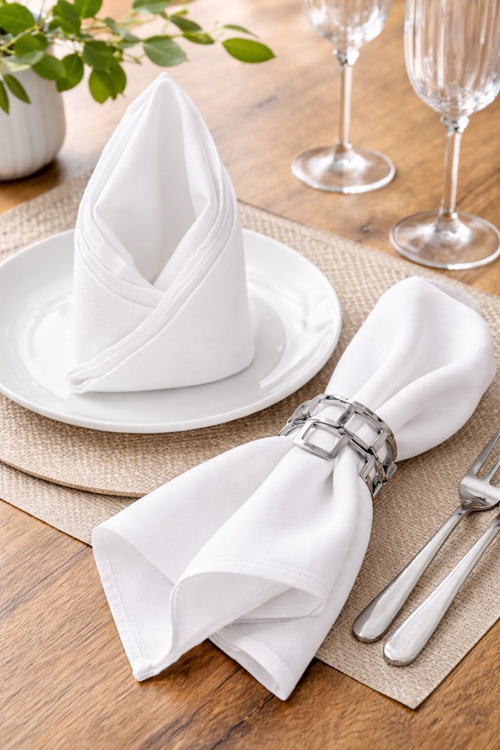 White cotton banquet napkin, 50×50 cm | Bankietowo.eu | serwetka-bankietowa-bawelniana-biala-4jpg