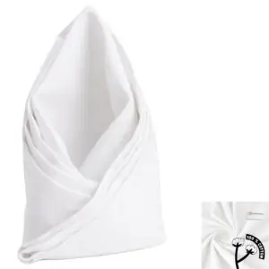 White cotton banquet napkin, 50×50 cm