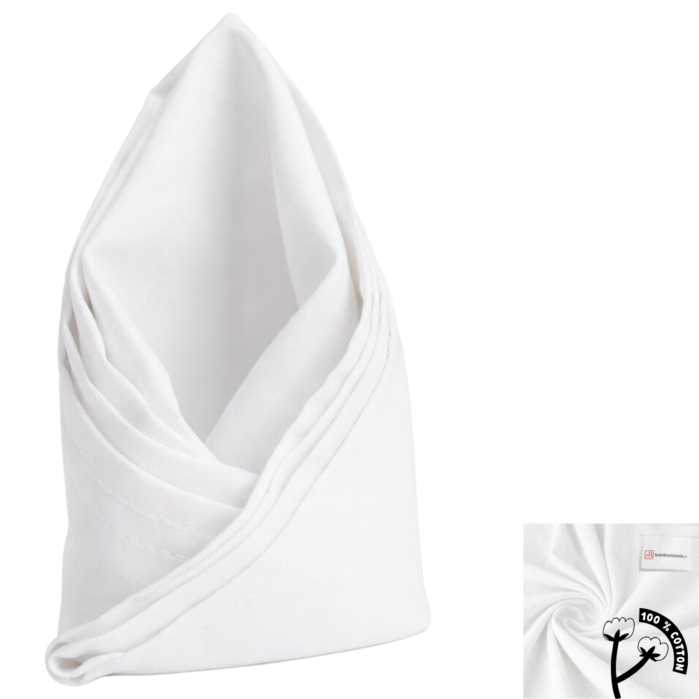 White cotton banquet napkin, 50×50 cm | Bankietowo.eu | serwetka-biala-miniatura-bawelnajpg