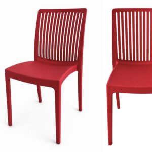 Flora PP openwork red café garden chair