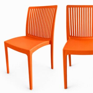 Flora PP openwork orange café garden chair