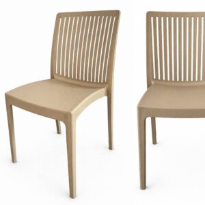 Flora PP café-style garden chair – openwork beige