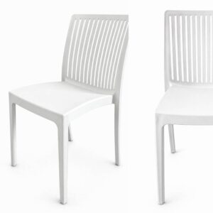 Flora PP openwork white café garden chair