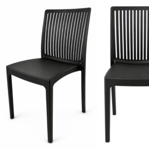 Flora PP openwork black café garden chair