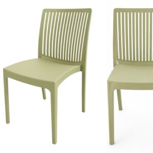 Flora PP openwork green café garden chair
